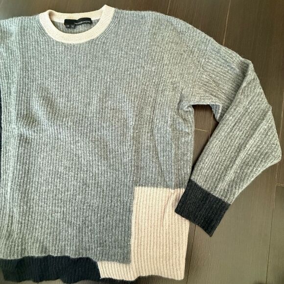 360 Sweater Striped Cashmere Sweater - Gray, Brown, and Black - Picture 7 of 8